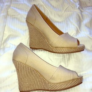 Beige wedges